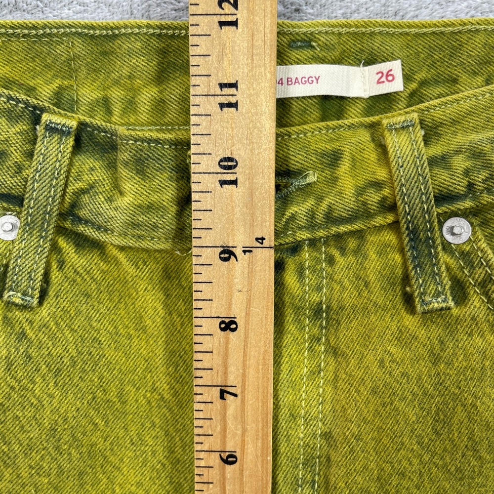 Levi's '94 Baggy Jeans Women 26 Yellow High Rise Straight Leg Denim - Picture 10 of 14